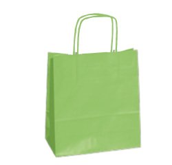 Shopper Twisted - maniglie cordino - 26 x 11 x 34,5 cm - carta kraft - verde mela - Mainetti Bags - conf. 25 pezzi