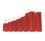 Shopper Twisted - maniglie cordino - 26 x 11 x 35 cm - carta kraft - rosso - Mainetti Bags - conf. 25 pezzi