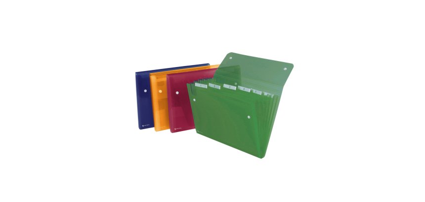 Portadocumenti a soffietto Ice - 6 tasche - 22 x 30 cm - PP - colori assortiti - Rexel