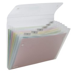Cartella a soffietto Ice - 6 tasche - 22x30 cm - trasparente - Rexel