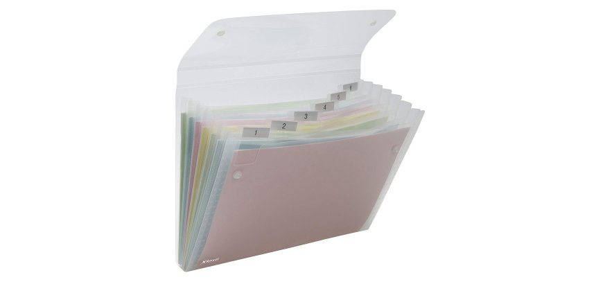 Portadocumenti a soffietto Ice - 6 tasche - 22 x 30 cm - PP - trasparente - Rexel