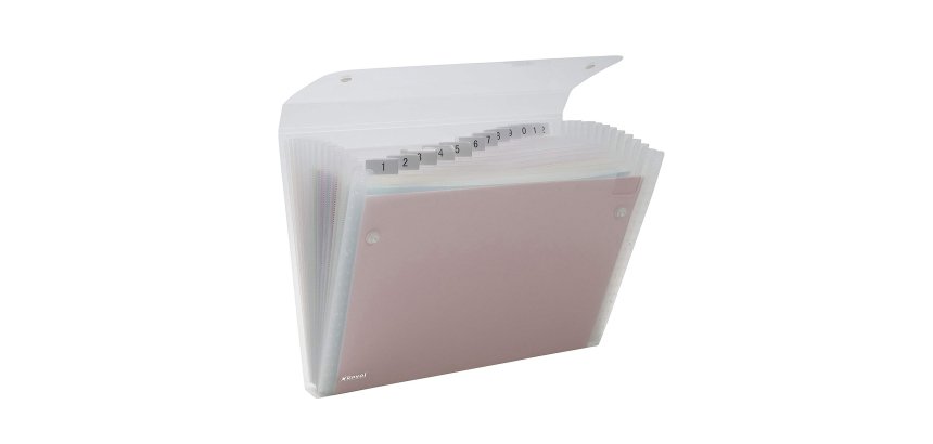 Portadocumenti a soffietto Ice - 13 tasche - 22 x 30 cm - PP - trasparente - Rexel