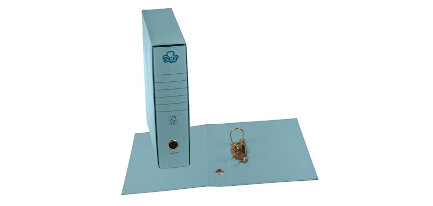 Registratore Eco New - dorso 8 cm - protocollo 23 x 33 cm - azzurro - Brefiocart