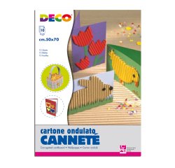 Cartoncino ondulato Cannetè 2205 - 50 x70cm - colori assortiti - DECO - conf. 10 fogli