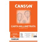 Blocco carta opaca millimetrata - 23 x 33 cm - 10 fogli - 80gr - Canson