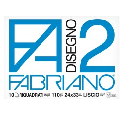 Album F2 - 24x33cm - 10 fogli - 110gr - liscio squadrato - punto metallo - Fabriano