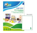 TICO Etichette adesive in carta bianca lucida 210x297mm, 1 etichette per foglio, adesivo permanente, laser, 100 fogli