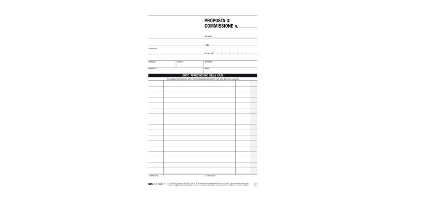 Blocco copia commissione - 50 fogli 2 copie autoricalcanti - 23 x 15cm - Edipro