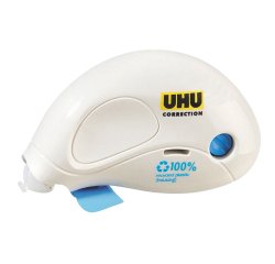 Correttore a nastro Compact Correction - 5 mm x 10 mt - plastica riciclata - Uhu