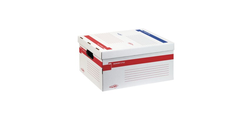 Scatola archivio Memory X File - con coperchio - dorso 27,5 cm - 37 x 27 x 52 cm - bianco - Sei Rota