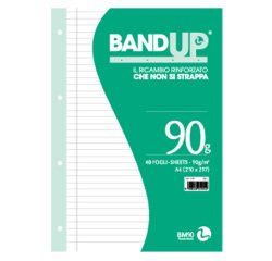 Ricambi BandUp forati rinforzati - A4 - 1 rigo con margine - 40 fogli - 90gr - BM
