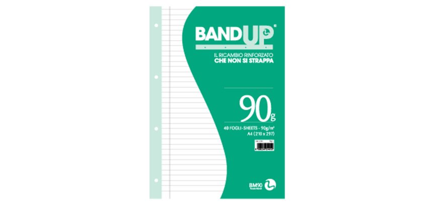 Ricambi BandUp forati rinforzati - A4 - 1 rigo c/margine - 90gr - BM - conf. 40 pezzi