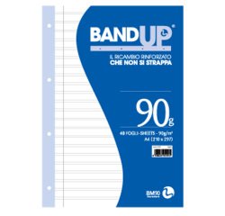 Ricambi BandUp forati rinforzati - A4 - rigo di 3a - 40 fogli - 90gr - BM