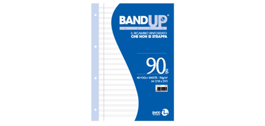 Ricambi BandUp forati rinforzati - A4 - rigo di 3a - 40 fogli - 90gr - BM