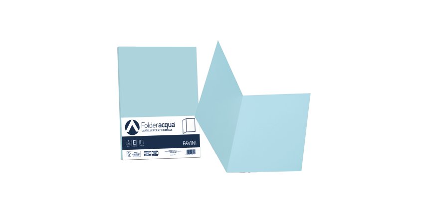 Cartellina semplice Acqua - 200 gr - A4 - celeste - cartoncino bristol - Favini - conf. 50 pezzi
