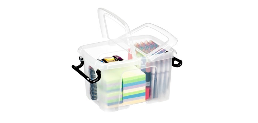 Contenitore multiuso Strata con coperchio - 28,5x22,5x17,5 cm - 6 L - PPL - trasparente - Cep