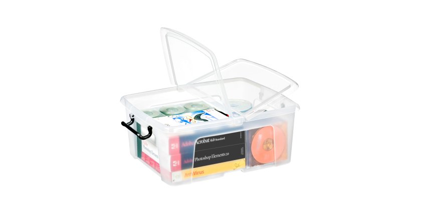 Contenitore multiuso Strata con coperchio - 50x39,5x20,2 cm - 24 L - PPL - trasparente - Cep