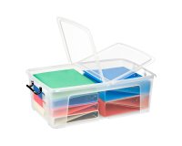 Contenitore multiuso Stata con coperchio - 67,5x44,5x23 cm - 50 L - PPL - trasparente - Cep