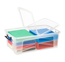 Contenitore multiuso Stata con coperchio - 67,5x44,5x23 cm - 50 L - PPL - trasparente - Cep