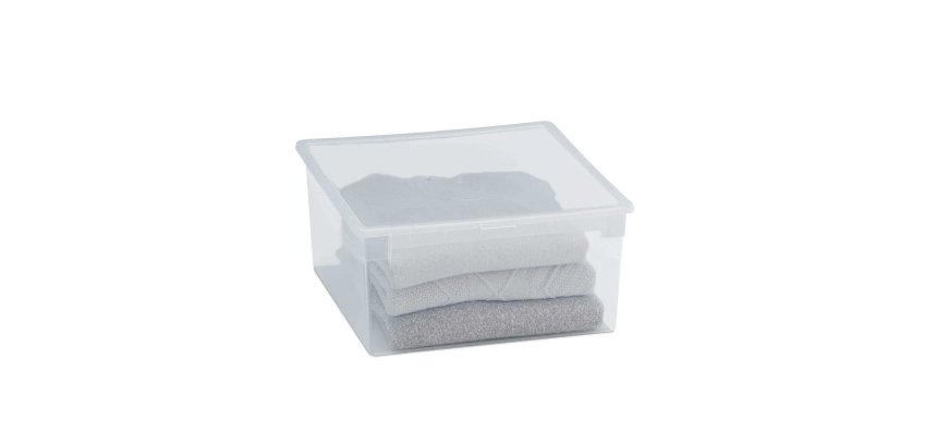 Contenitore multiuso Light Box L - 37,8x39,6x18,5 cm - 23 L - plastica - trasparente - Terry