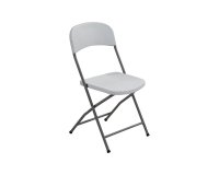 Sedia pieghevole - 43x43x83 cm - polietilene/acciaio verniciato - bianco - Serena Group