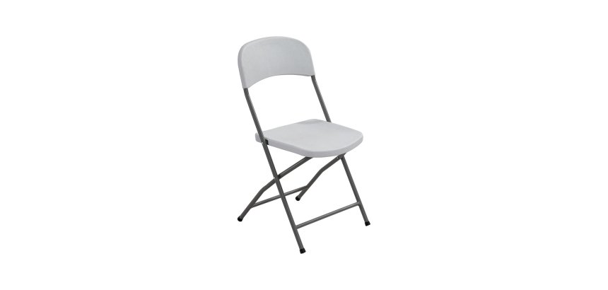 Sedia pieghevole - 43x43x83 cm - polietilene/acciaio verniciato - bianco - Serena Group