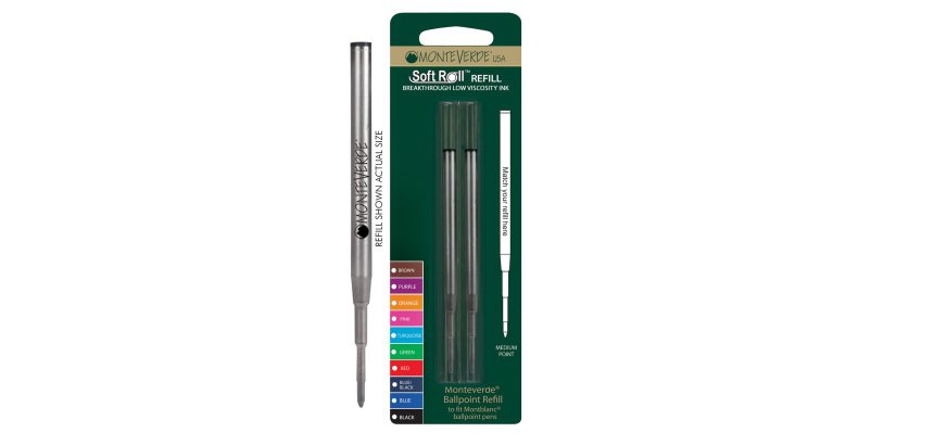 Refill per sfera Montblanc - punta media - nero  - Monteverde - conf. 2 pezzi