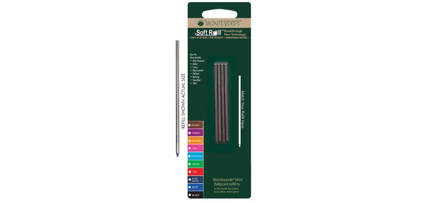 Minirefill per sfera multifunzione  - punta media - blu - Monteverde - conf. 4 pezzi