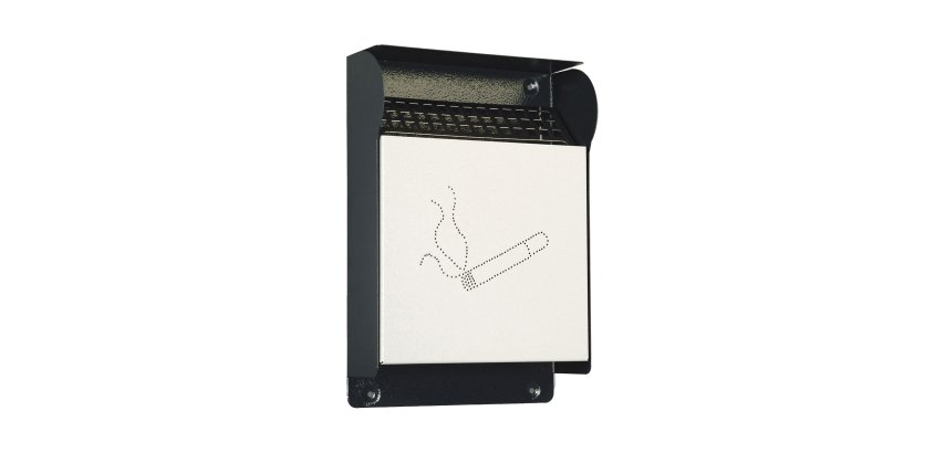 Posacenere murale - da esterno - 23,5 x 33 x 7 cm - grigio scuro - Metalplus