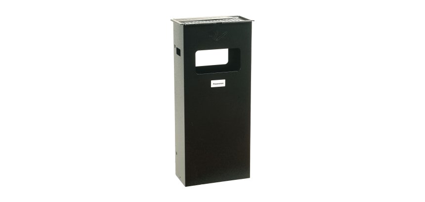 Gettacarte/posacenere da terra - da esterno - 30 x 70 x 15 cm - grigio scuro - Metalplus