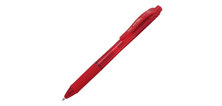 Roller a scatto Energel X BL107 - punta 0,7mm - rosso  - Pentel