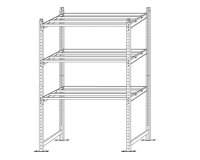 Scaffale Rang'Eco180 - modulo base - 5 ripiani - portata ripiano 180 kg - 100 x 35 x 200 cm - acciaio - grigio/blu - Paperflow