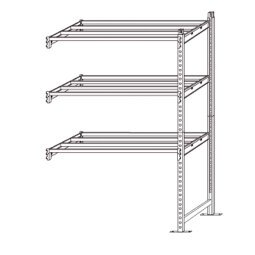 Scaffale Rang'Eco180 - modulo aggiunta - 5 ripiani - portata ripiano 180 kg - 100 x 35 x 200 cm - acciaio - grigio/blu - Paperflow