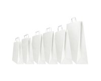 Shopper - maniglia piattina - 36 x 12 x 41 cm - carta kraft - bianco - Mainetti Bags - conf. 250 pezzi