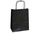 Shopper Twisted - maniglie cordino - 22 x 10 x 29 cm - carta kraft - nero - Mainetti Bags - conf. 25 pezzi