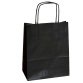 Shopper Twisted - maniglie cordino - 22 x 10 x 29 cm - carta kraft - nero - Mainetti Bags - conf. 25 pezzi