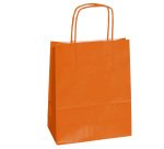 Shopper Twisted - maniglie cordino - 36 x 12 x 41 cm - carta kraft - arancio - Mainetti Bags - conf. 25 pezzi