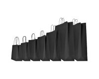 Shopper Twisted - maniglie cordino - 45  x 15 x 50 cm - carta kraft - nero - Mainetti Bags - conf. 25 pezzi