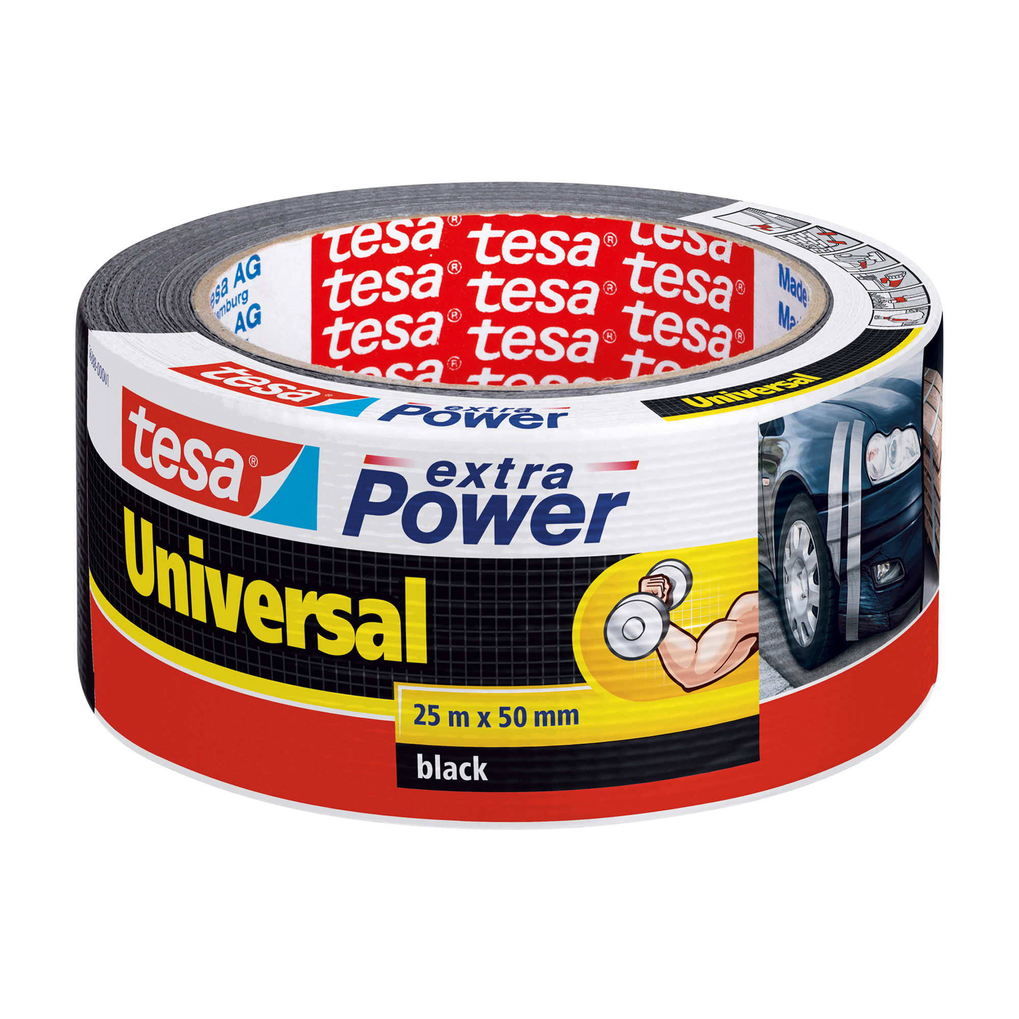 Nastro adesivo Extra Power Universal - 5 cm x 25 m - nero - Tesa su