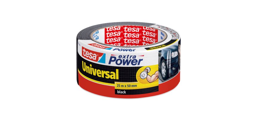 Nastro adesivo Extra Power Universal - 50 mm x 25 m - tela plastificata - nero - Tesa