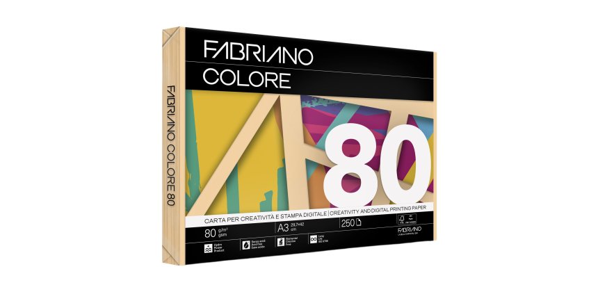 Carta Fabriano Colore - A3 - 80 gr - colori tenui albicocca - Fabriano - conf. 250 fogli