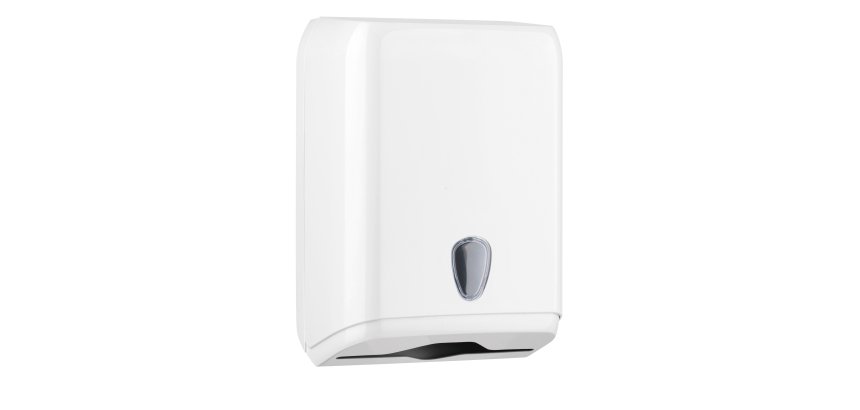 Dispenser asciugamani piegati a C/V/Z - 28x13,7x37,5 cm - plastica - bianco - Mar Plast