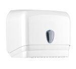 Dispenser asciugamani in rotolo/fogli - 30x19,5x25,1 cm - plastica - bianco - Mar Plast