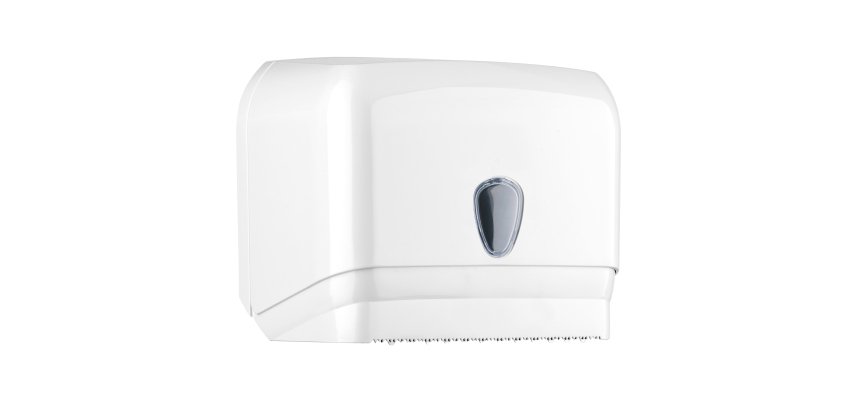 Dispenser asciugamani in rotolo/fogli - 30x19,5x25,1 cm - plastica - bianco - Mar Plast