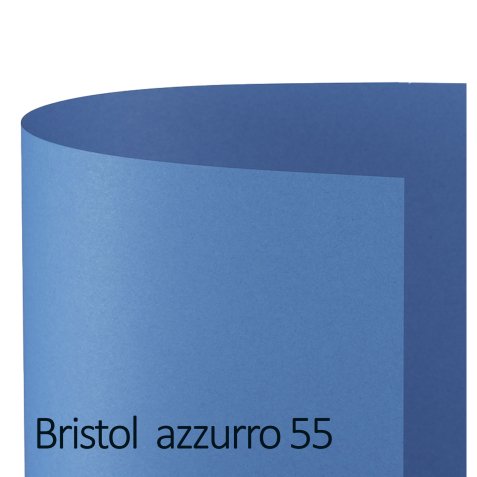 Cartoncino Bristol Color - 70x100cm - 200gr - azzurro 55 - Favini - blister 10 fogli
