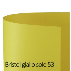 Cartoncino Bristol Color - 70x100cm - 200gr - giallo sole 53 - Favini - blister 10 fogli