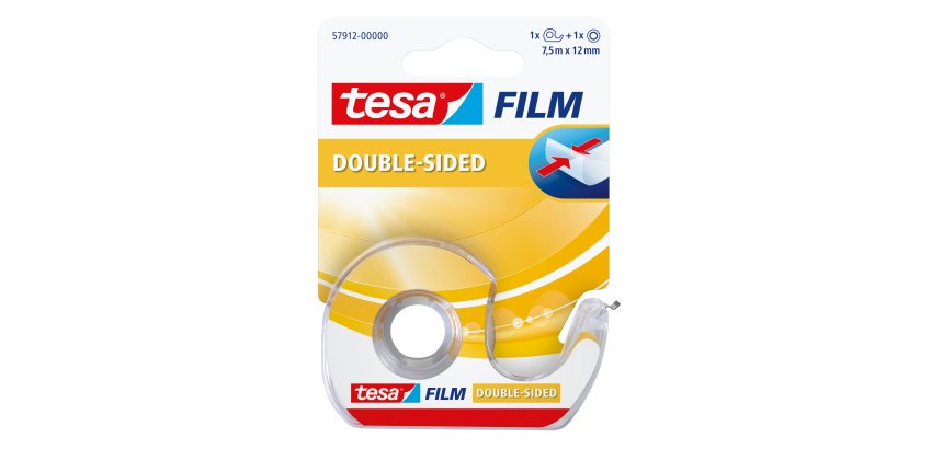 Nastro biadesivo in chiocciola Tesa Film - 12 mm x 7,5 m - PP - trasparente - Tesa
