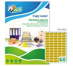 TICO Etichette adesive in carta oro 36x21mm, forma pergamena, 60 etichette per foglio, adesivo permanente, laser / offset / serigrafica / tipografica, 100 fogli