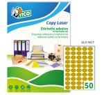 TICO Etichette adesive in carta oro 36x27mm, 50 etichette per foglio, adesivo permanente, laser / offset / serigrafica / tipografica, 100 fogli