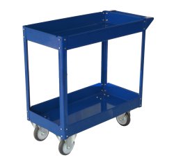 Carrello da lavoro - 2 ripiani - 84 x 41 x 82 cm - portata max 100 kg - acciaio verniciato - blu - Serena Group